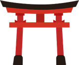 Torii japonais traditionnel Illustration minimaliste d’un torii japonais rouge