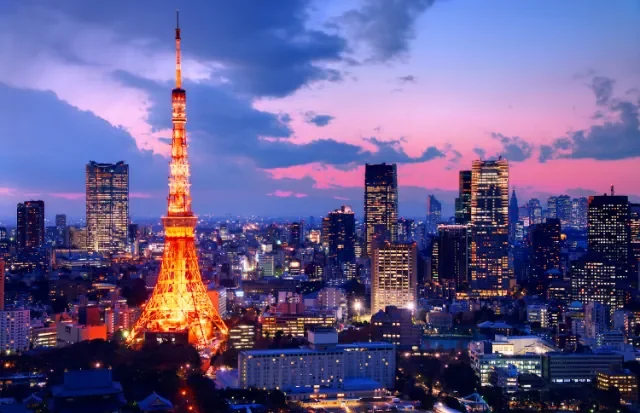 Pack Sakura Tokyo Japon Tokyo Tower au coucher du soleil au Japon – itinéraire premier voyage Japon